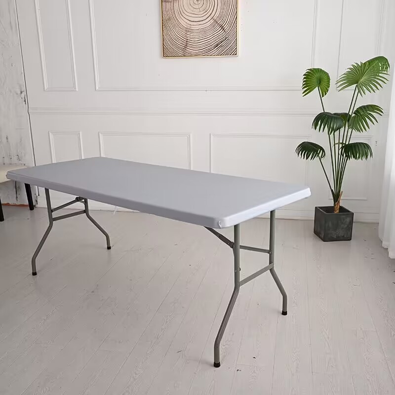 Gray polyester table cover