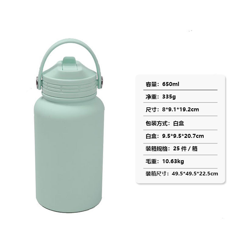 新品不锈钢便携式手提运动壶 户外折叠硅胶吸嘴保温杯高颜值水杯|undefined