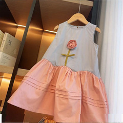 Girls' dress summer 2024 new style little girl princess skirt baby girl sleeveless skirt children's skirt summer children's clothing