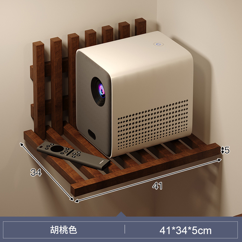 Estante del proyector soporte de pared plegable caucho madera cabecera dormitorio creativo casero armario de almacenamiento colgante