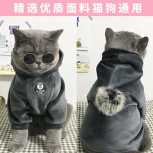 猫咪衣服秋冬季保暖加厚厚棉T蓝猫英短布偶幼猫宠物狗狗过冬防寒