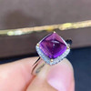 Organic crystal with amethyst, ring, stone inlay, jewelry, accessory, nail decoration, silver 925 sample, suitable for import