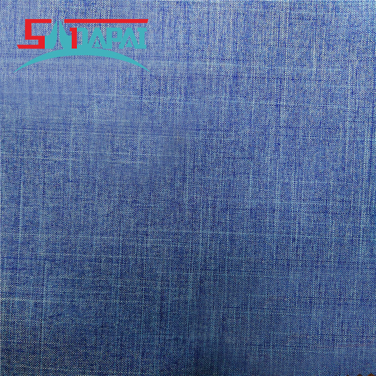 Pu染色现代平纹绗缝蓝色无纺布黑白印花扎染复合布料