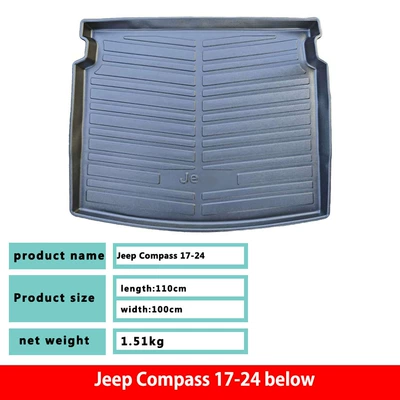 Suitable for 17-24 Jeep Compass Trunk Mat, Wear-Resistant and Waterproof Interior Modification Tpe Trunk Mat (Trunk Mat)