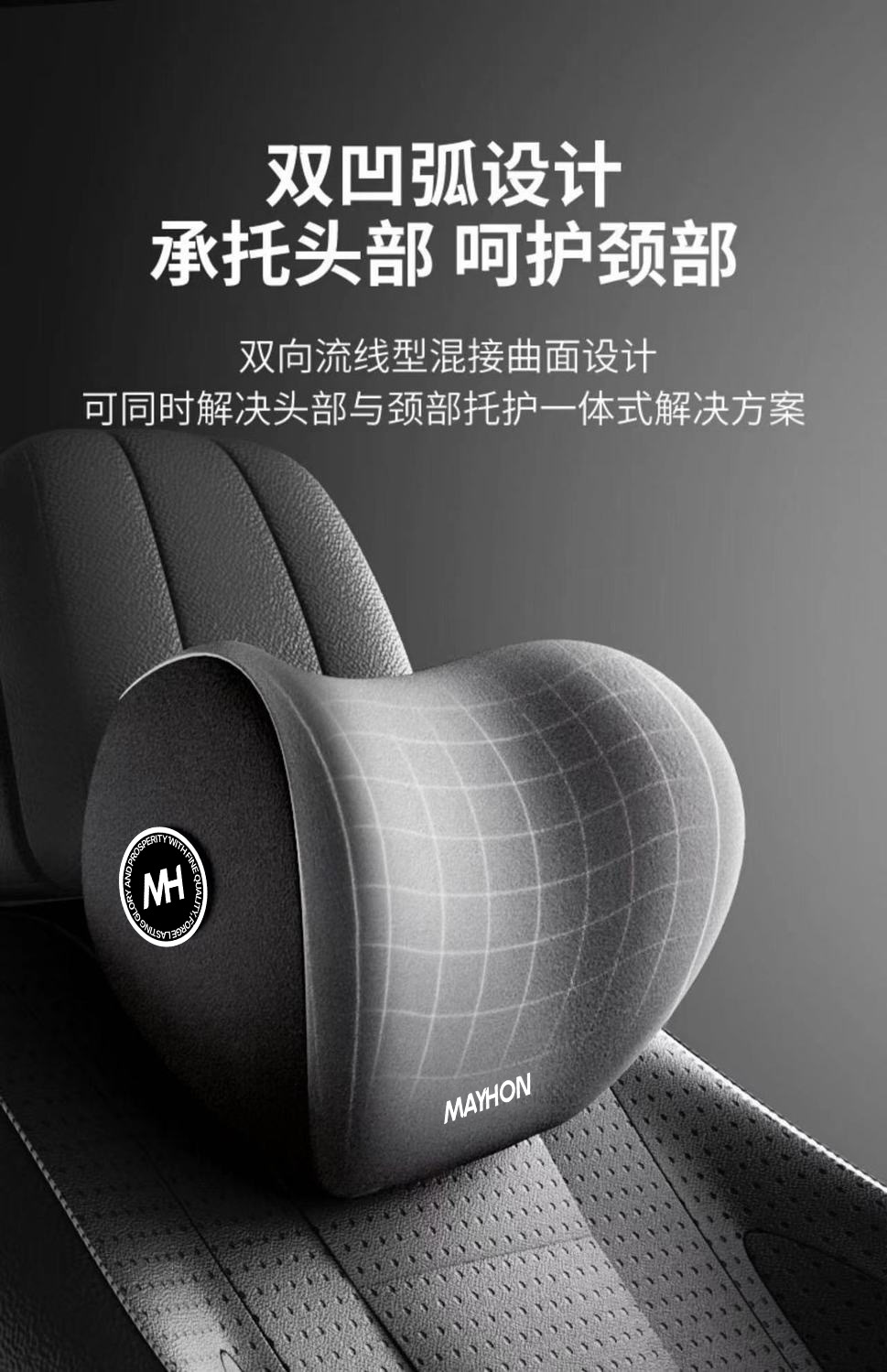 Car Headrest, Lumbar Support, Shoulder Pillow, Car Pillow, Car Cushion, Memory Foam Lumbar Back Cushion, Home Car Supplies