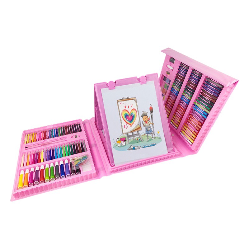 208 unidades de acuarela pluma traje estudiante niños herramientas de dibujo arte pintura caja color pluma conjunto completo cepillo caja de regalo