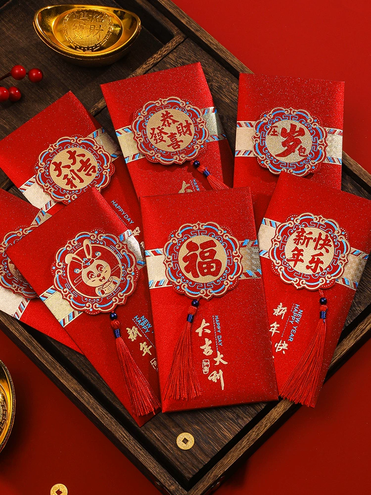 Китайский Новый год Красный конверт 2025 Новый год Удачи Год Змеи Красный конверт Персонализированный Креативный Весенний Фестиваль Красный Пакет Универсальный