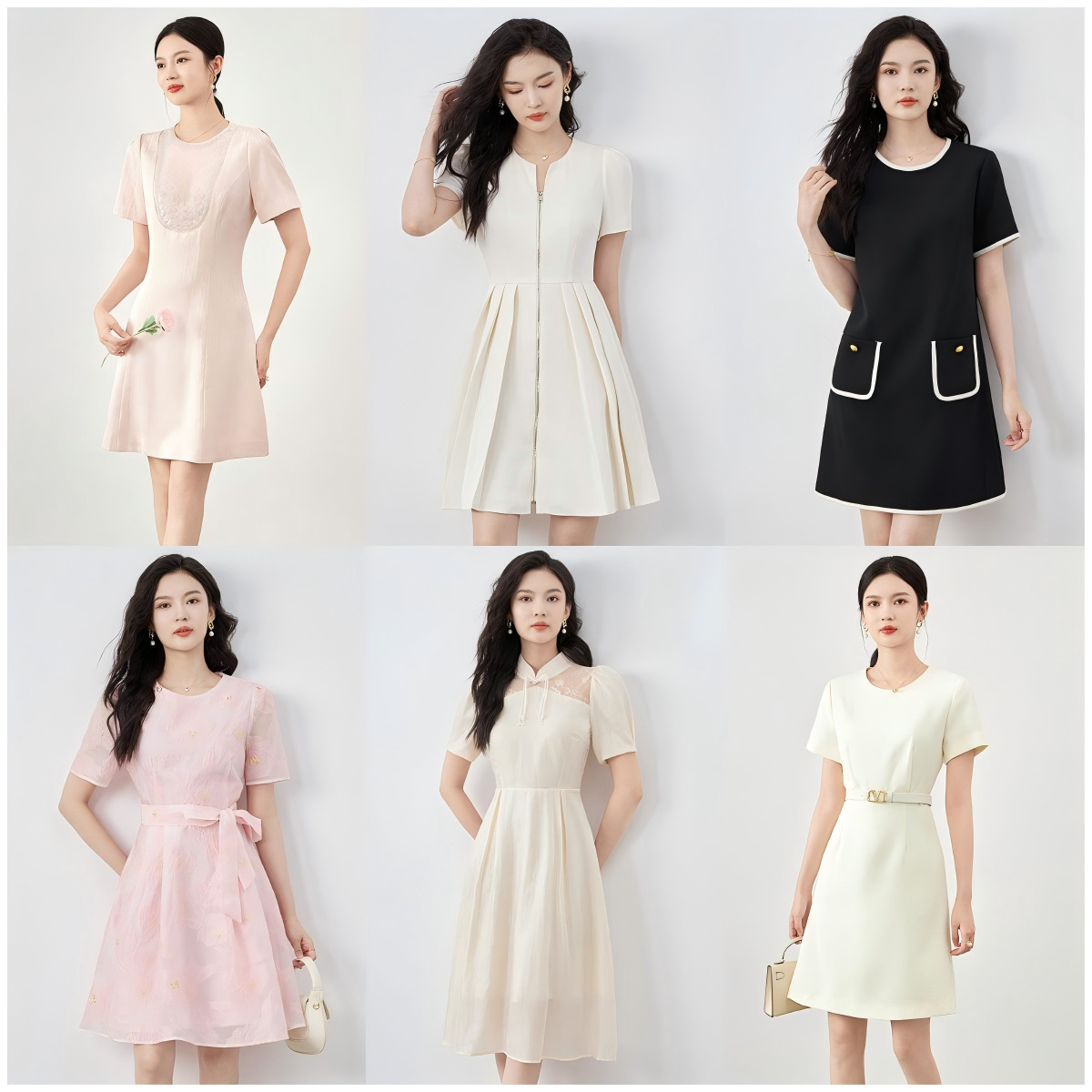 Đầm suông nữ midi tay ngắn họa tiết hoa nhí — 2415613 - Hạnh