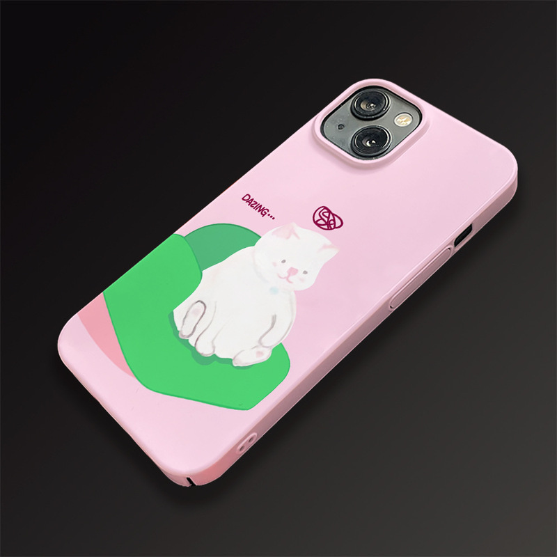 Cute Cat Simple Film Case 2-in -1 for Apple 16pro Phone Case 15pro/13/12 Soft Hard Case Cute Cat Simple Film Case 2-in -1 for Apple 16pro Phone Case 15pro/13/12 Soft Hard Case