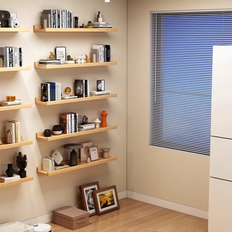 Estante de pared libre de perforación de tablero de madera sólida de soporte de partición de tablero de pared tipo tablero de pared colgante de tablero de pared