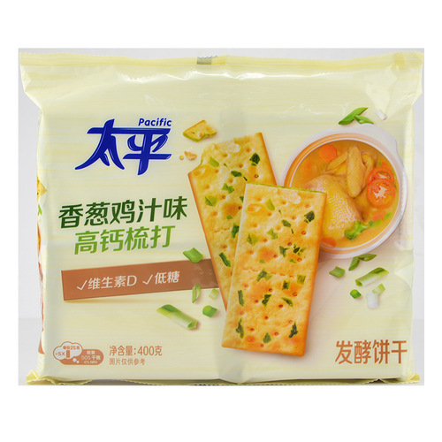 Taiping Three-Layer High-Calcium Soda Crackers 100g Scallion Chicken Juice Flavor Low Sugar Light Breakfast Snack