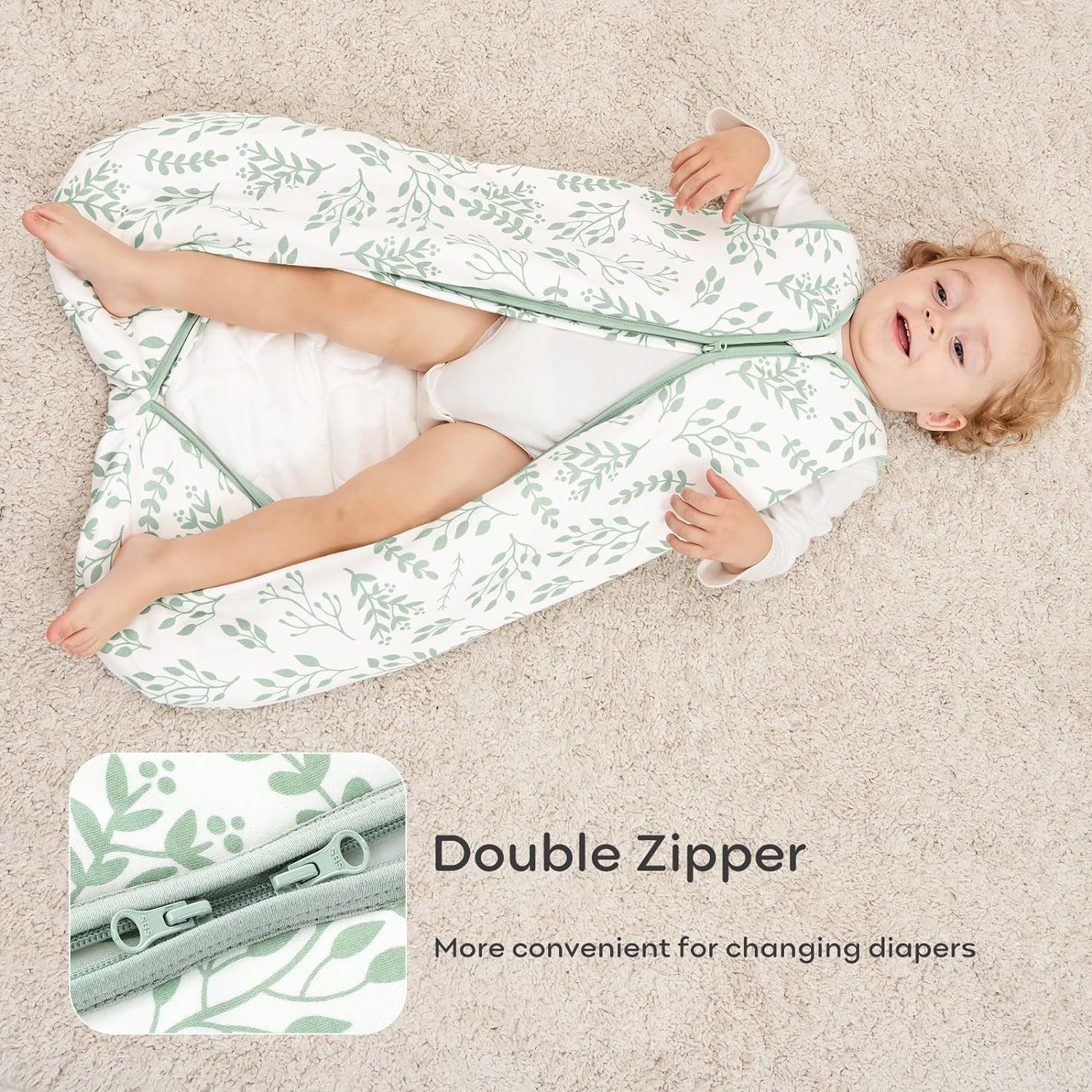 Saco de dormir para bebés transfronterizo Amazon popular Bebé acolchado saco de dormir sin mangas de fondo redondo Otoño e Invierno saco de dormir