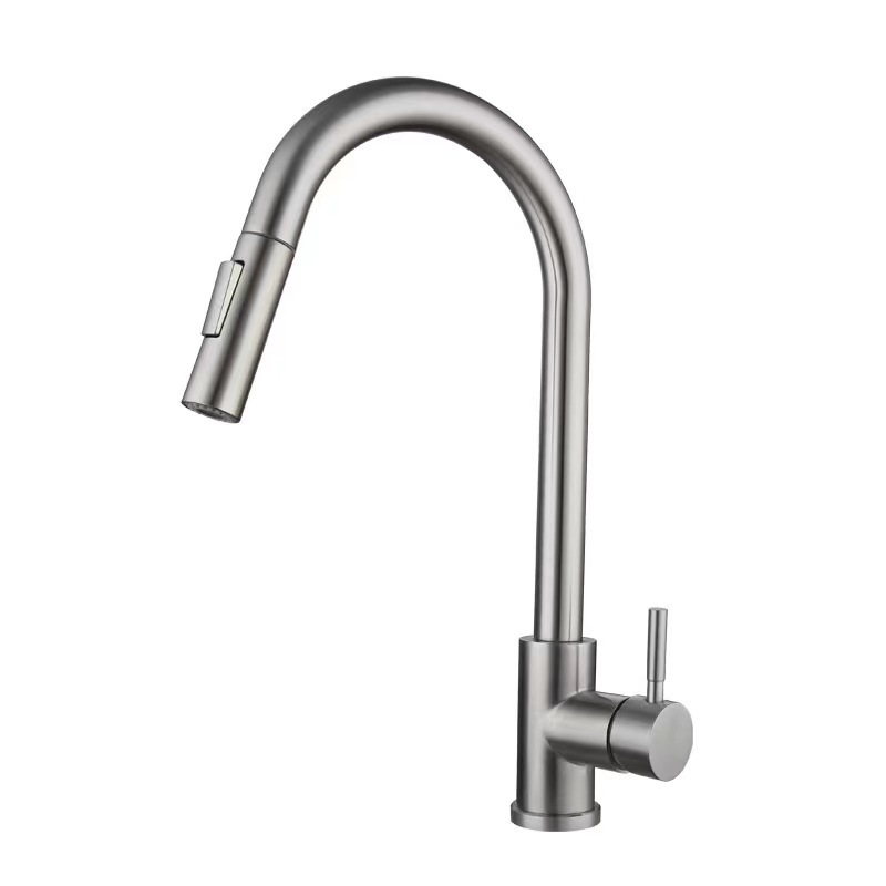 Cross-border South American 304 stainless steel pull-out faucet, cold and hot household kitchen sink, sink, water faucet undefined