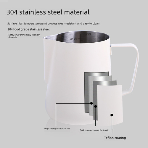 CremaCreations Latte Cup 304 Stainless Steel with Graduations Milk Pitcher Dripping Milk Cup Thick Frothing Cup Wholesale