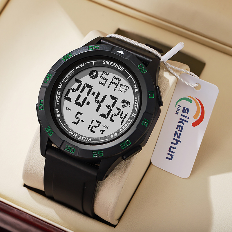 Men's travel sports universal waterproof fashionable digital watch for students, simple and elegant design, with LED display 4