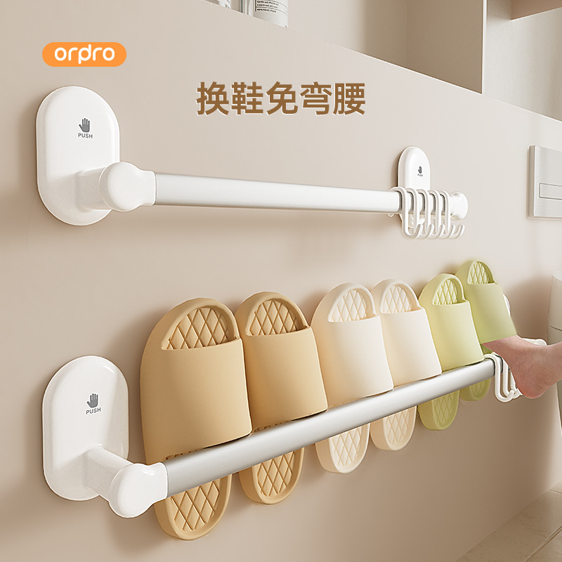 Suction Cup Slipper Rack Bathroom Wall-Mounted Punch-Free Bathroom Storage Rack for Shoes Drain Rack Storage Artifact
