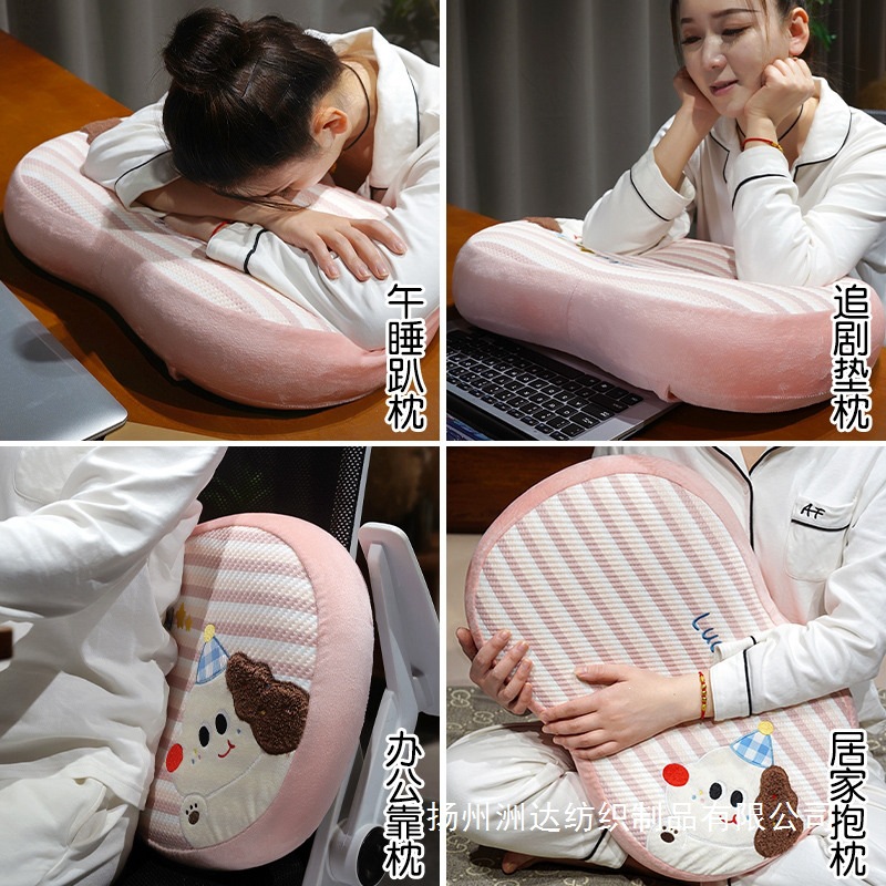 Verano almohada de algodón de memoria de seda de hielo para proteger la columna vertebral cervical para dormir dormitorio de estudiantes almohada única almohada para dormir en la mesa para niños