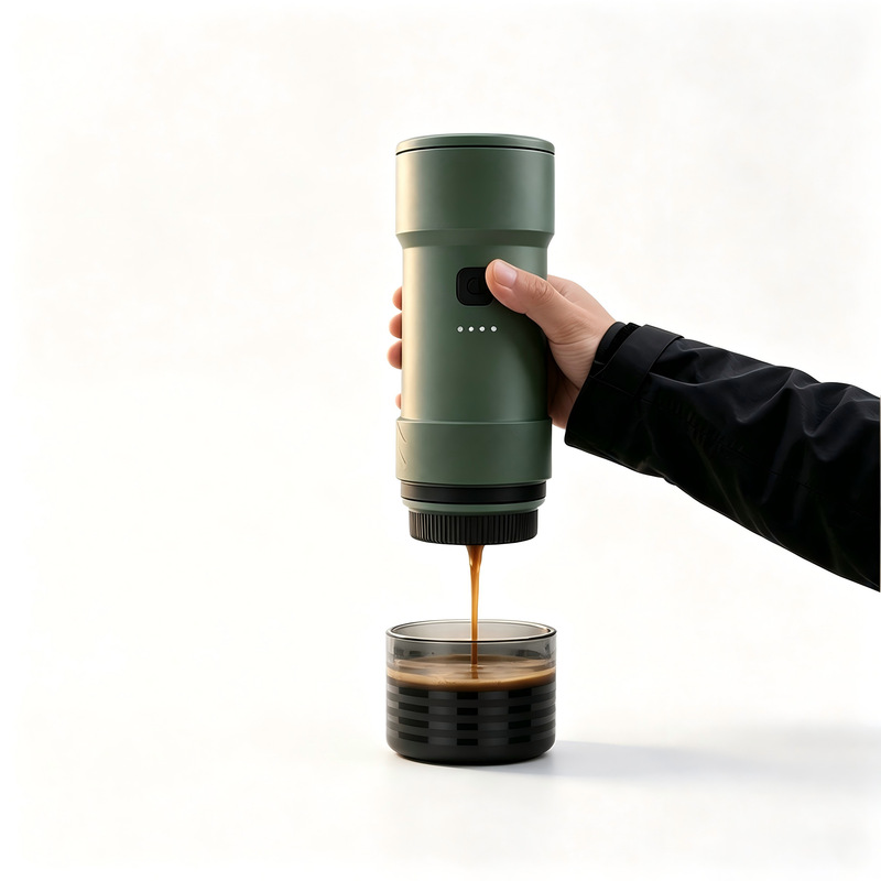 Portable Italian Coffee Machine, Automatic Capsule Extraction, Automatic Home and Outdoor Camping Pump-Pressed Heated Coffee Maker
