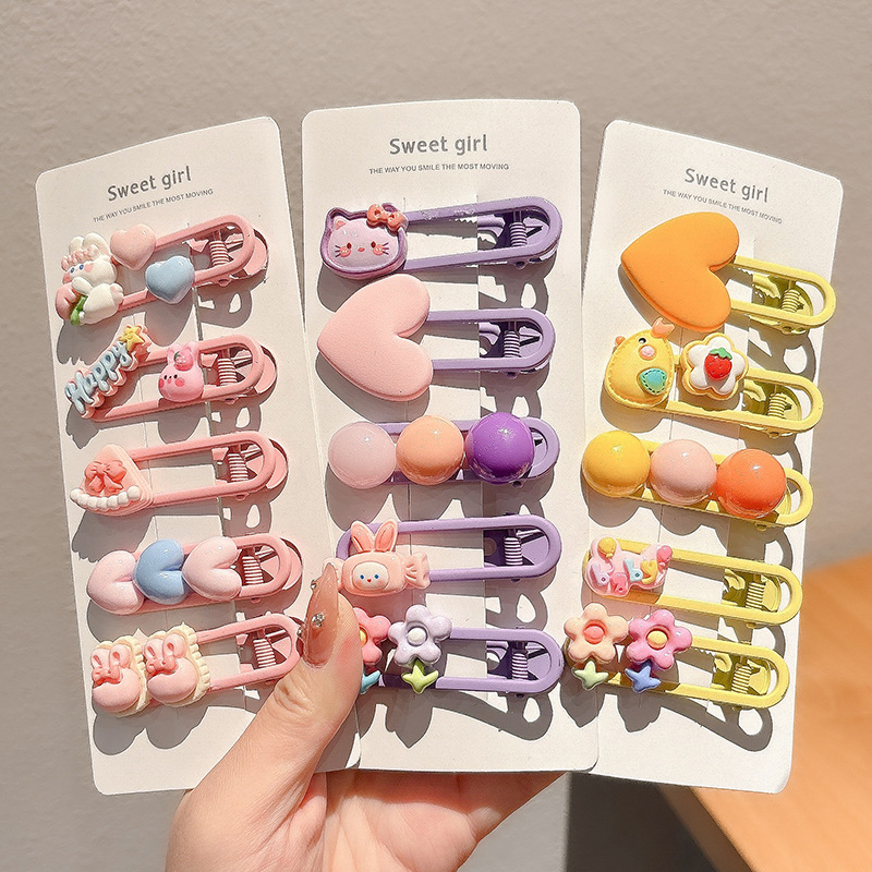 2024 nuevo clip BB de color lindo clip de cabello de boca de pato chica lateral clip de frange para niños tocado tarjeta de cabello rotura