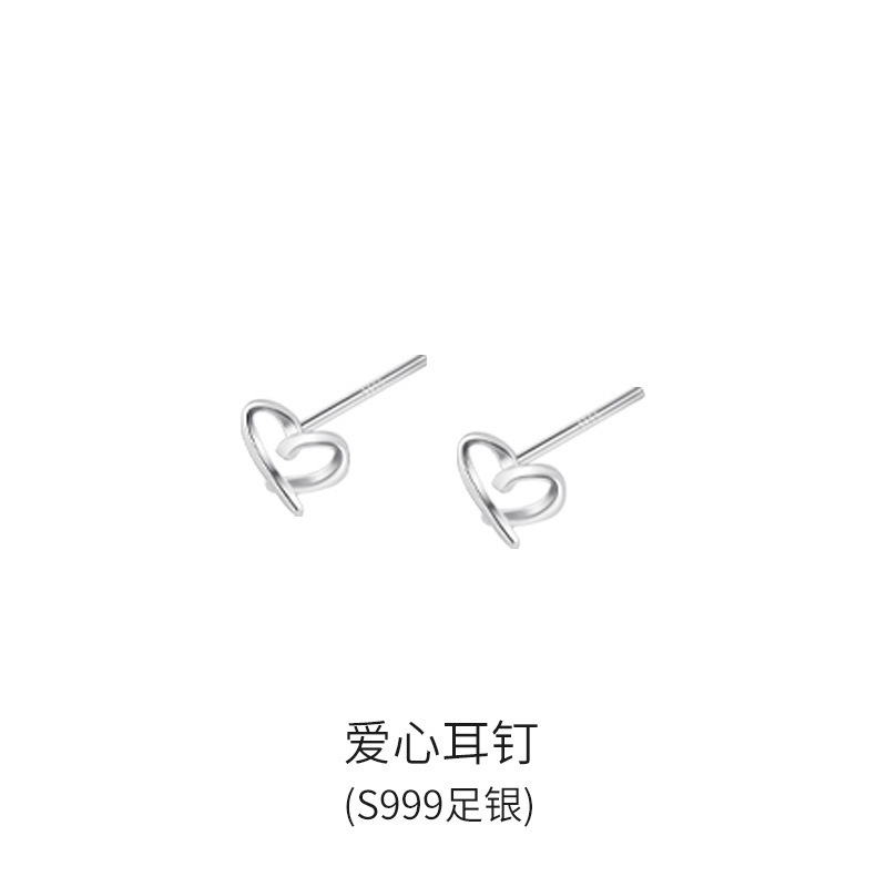 s999通体纯银耳钉女简约百搭洗睡不摘小巧耳棒养耳洞纯银耳饰批发|undefined