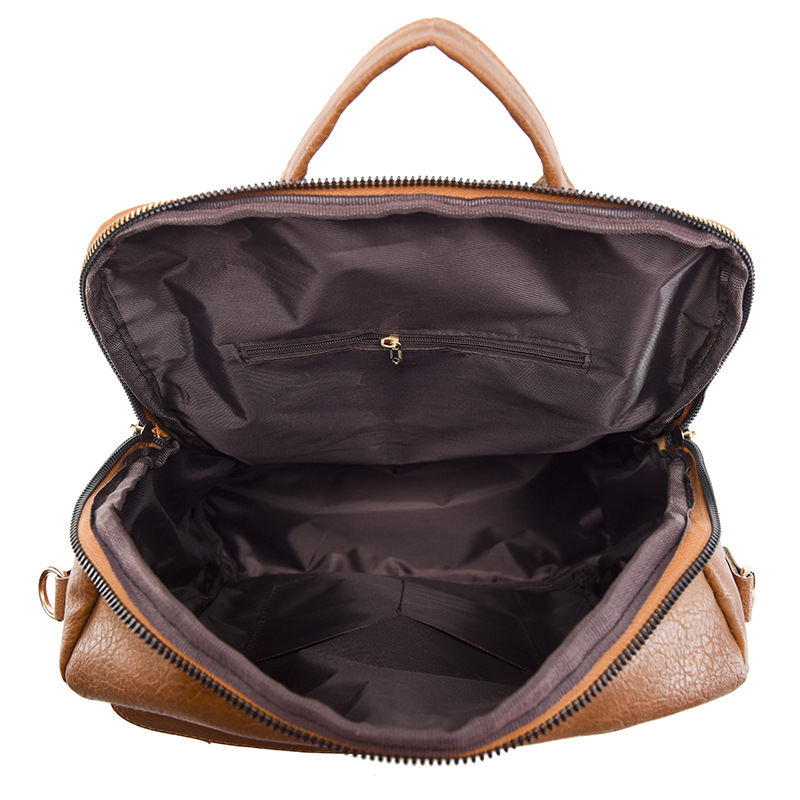 Comercio exterior al por mayor 2023 nuevo estilo coreano retro damas PU mochila de viaje al aire libre simple de moda