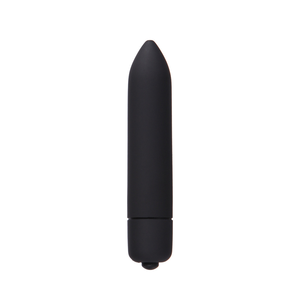 Frosted Bullet Vibrating Egg Massager, 10-Frequency Pointed Tip, ABS, Black — detail image 4
