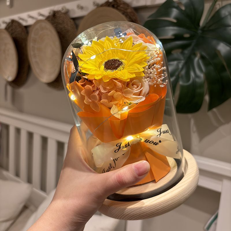 [특별 프로모션] Heart to Sunshine - 해바라기 1개 - 선물 가방 + 축하 카드 + 배터리 [완제품 배송]