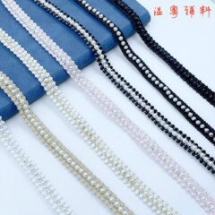 新しい人気の金銀糸小香風真珠レース漢服手作りのビーズリボンdiiy百合補助材料アクセサリー