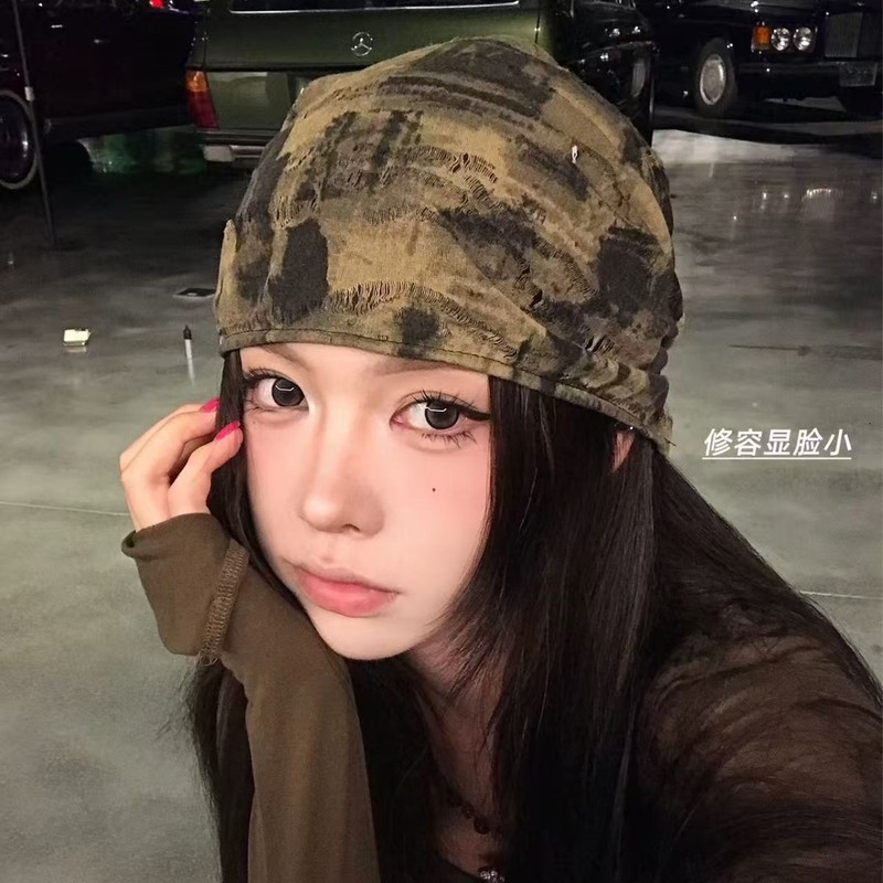 废土风复古做旧堆堆帽子女夏季薄款美式街头时髦显脸小包头帽冷帽|undefined