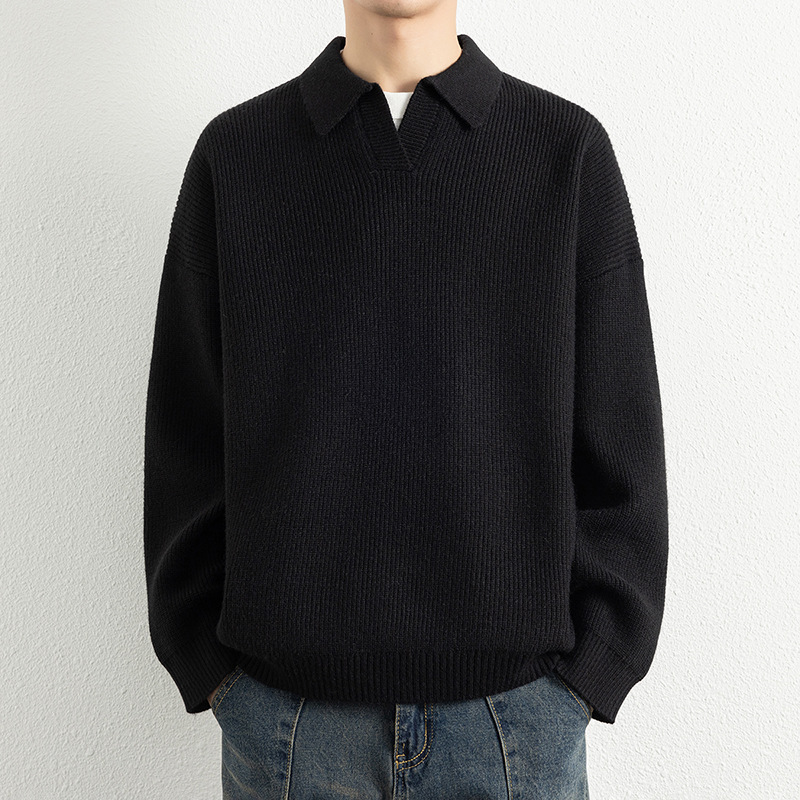 2026秋季青少年宽松圆领长袖针织衫运动风格腈纶面料透气厚款，男装针织衫/毛衣，星座614