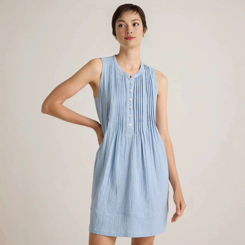 2026 Summer Sleeveless Dress for Women, European and American Style with Buttons, Slightly Revealing, Casual, Slimming Mid-Length Dress 2026 Summer Sleeveless Dress for Women, European and American Style with Buttons, Slightly Revealing, Casual, Slimming Mid-Length Dress