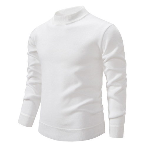 Men's Knit Sweater, Cable Knit Long Sleeve Top, Men's Stylish Trendy Solid Color Autumn/Winter Thick Warm Base Shirt