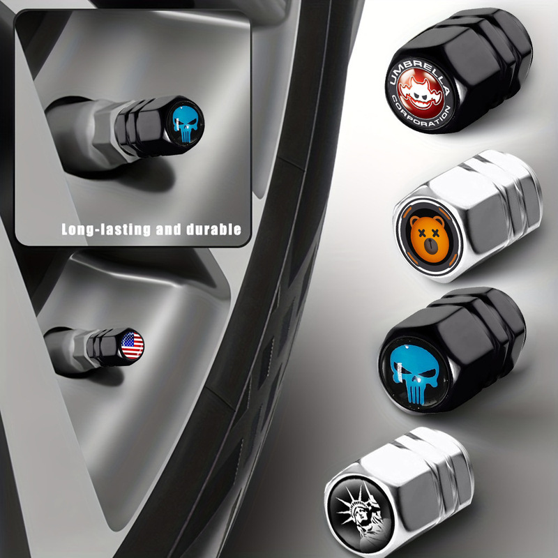 Foreign trade car tire valve cap aluminum alloy car wheel hub cap car valve core cover personalized logo wholesale