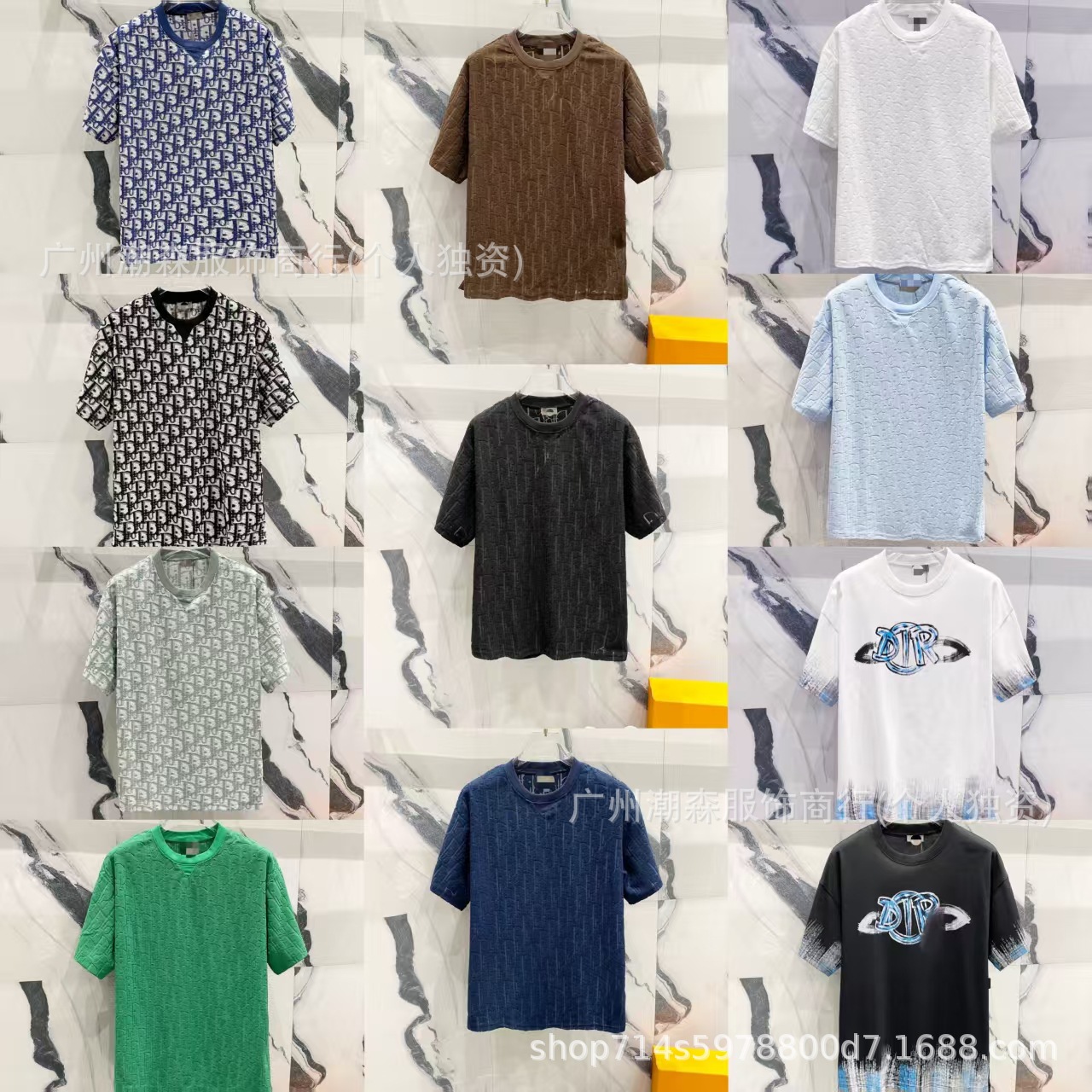 正確版D迪家2024夏の新型クラシックロゴ刺繍カジュアルゆるい半袖tシャツ対外貿易ブーム