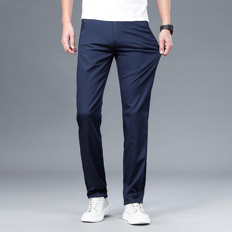 [Outlet Brand Discount] Paul Men's Casual Pants, New Spring/Summer Silk Straight-Leg Stretch Trousers