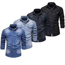 K 48805 Casual Denim Shirt Men's ����ţ�г��� ŷ���羳