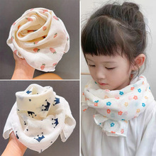 2025新款秋冬薄款宝宝围巾女春儿童方巾可爱纱巾围脖亲肤口水巾