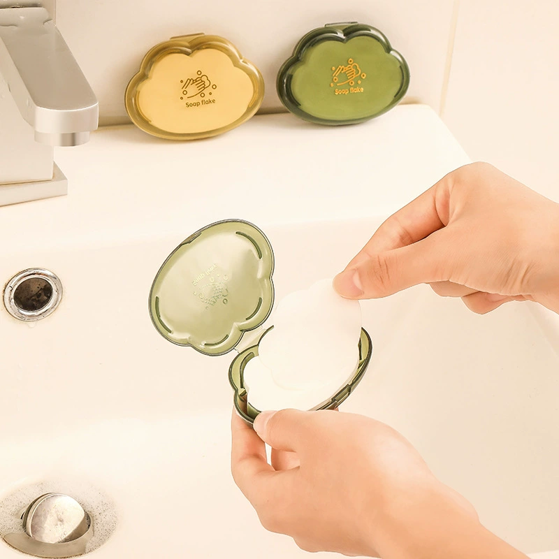 50 портативных одноразовых таблеток мыла для рук, портативная мыльная бумага для путешествий, мыльная бумага в коробке с облаком