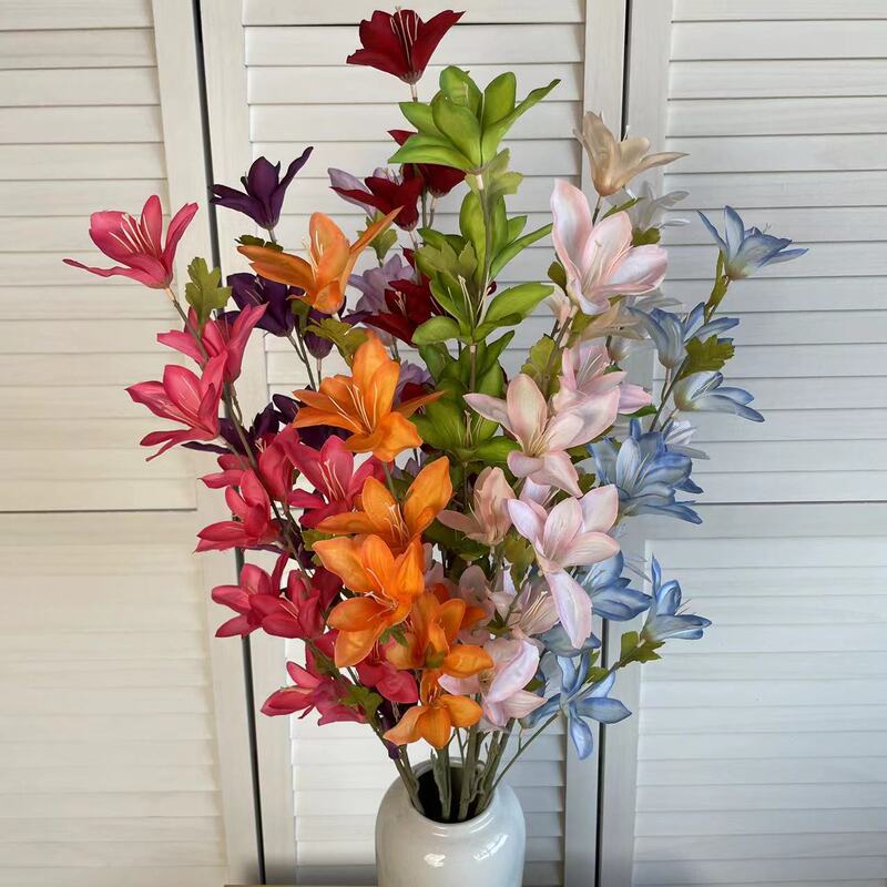 Long branch 3 fork wind and rain orchid simulation flower wedding hall row decoration high wire silk flower photography props fake flower Long branch 3 fork wind and rain orchid simulation flower wedding hall row decoration high wire silk flower photography props fake flower