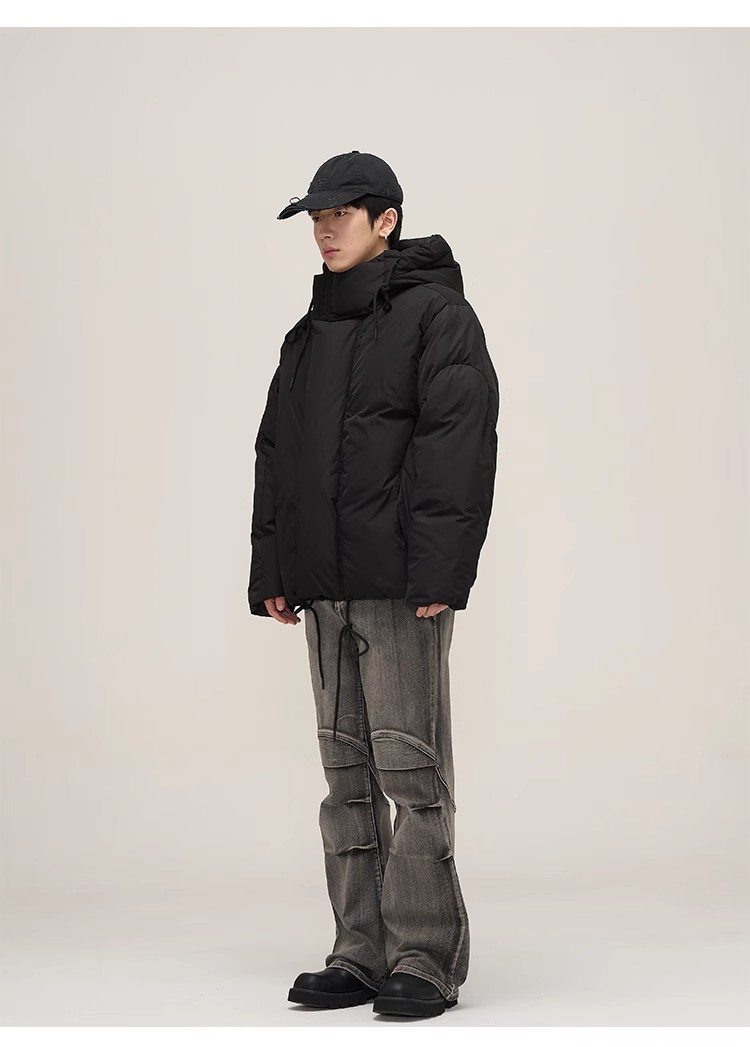 Black Winter American Trend Advanced Sense Design Sense Niche Hooded Cotton Clothing Men's European And American Street Jacket Couple Tide_viptrois.com