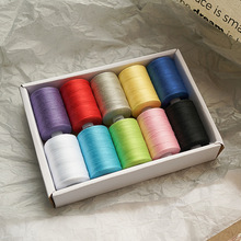 家用缝纫机线涤纶线定 制彩色小卷DIY亚马逊外贸203缝纫线 牛仔线