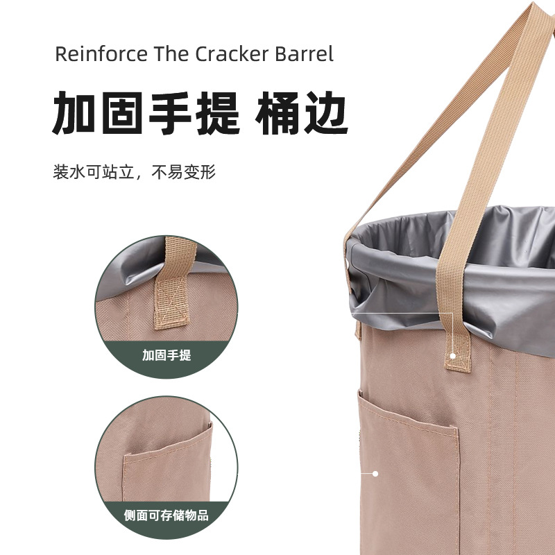 Cubo de agua plegable para acampar al aire libre, contenedor de agua para picnic, cubo de almacenamiento de agua engrosado, diseño portátil y ligero