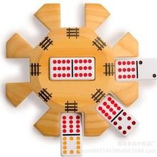 跨境多米诺骨牌收纳架墨西哥火车记分垫亲子游戏骨牌支架游戏轮毂