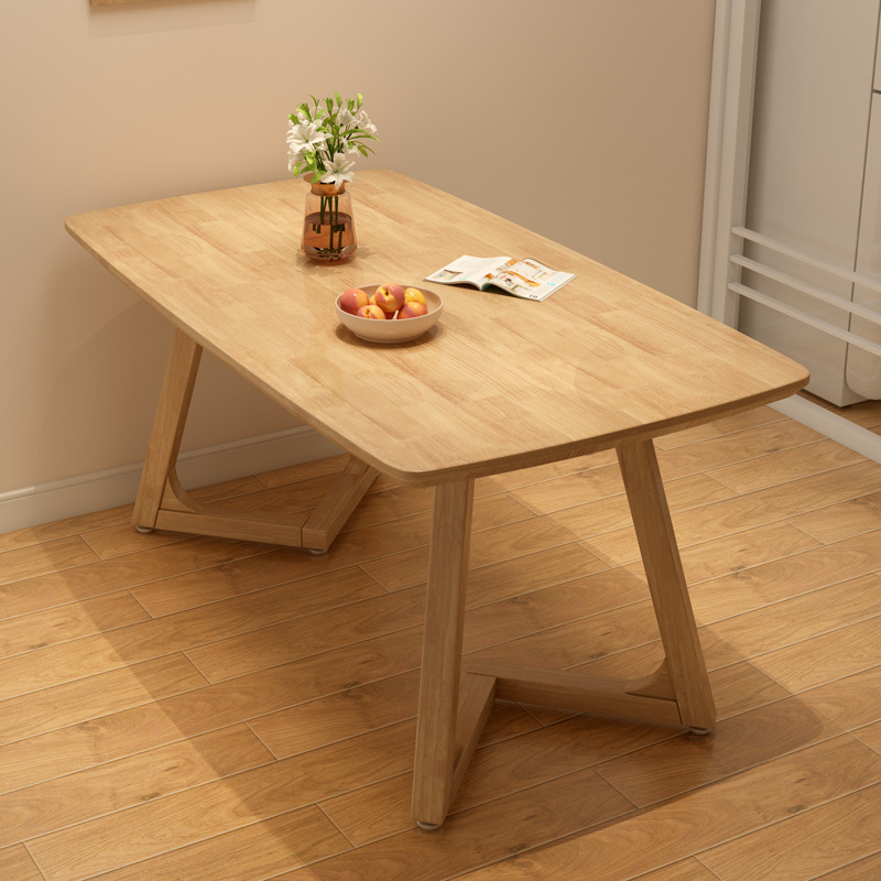 Mesa de comedor de madera maciza nórdica moderna mesa de comedor rectangular económica simple y combinación de sillas pequeño apartamento sala de estar mesa de comedor en casa