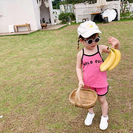 女童夏款韩版吊带套装2023夏季新款儿童宝宝运动短裤背心两件套潮
