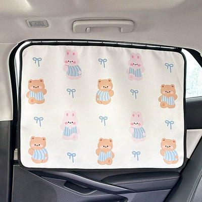 Car curtains – Car Sunshade - orbital-curtain-square-happy-bear