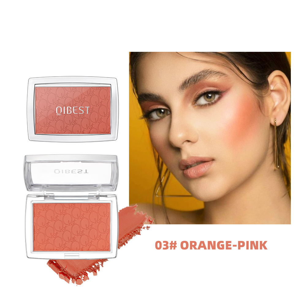 QIBEST monochrome blush improve complexion makeup waterproof sweat-proof long-lasting makeup effect pseudo plain makeup wholesale