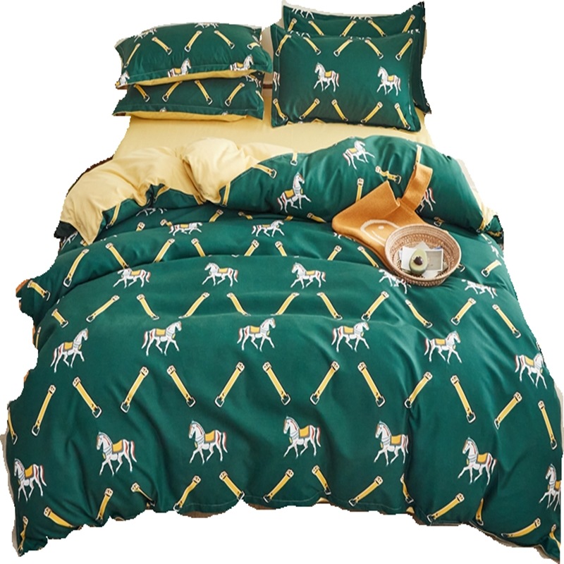 Venta al por mayor de fábrica envío gratuito de cuatro piezas juego de cama cola Orden de regalo conjunto sábana colcha cubierta grupo en vivo compra entrega de una pieza