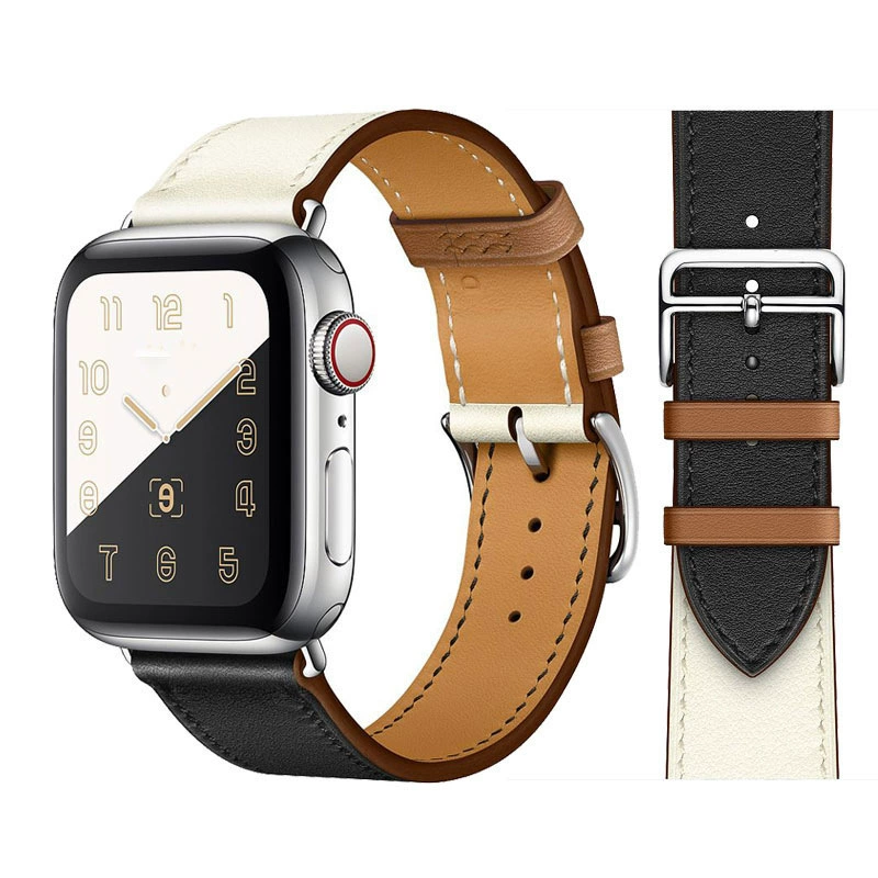 Подходит для кожаного ремешка Apple Hermes ремешок iWatch 8/7/6/5/4 поколения - цвет поколения - кожаный ремешок против взрыва