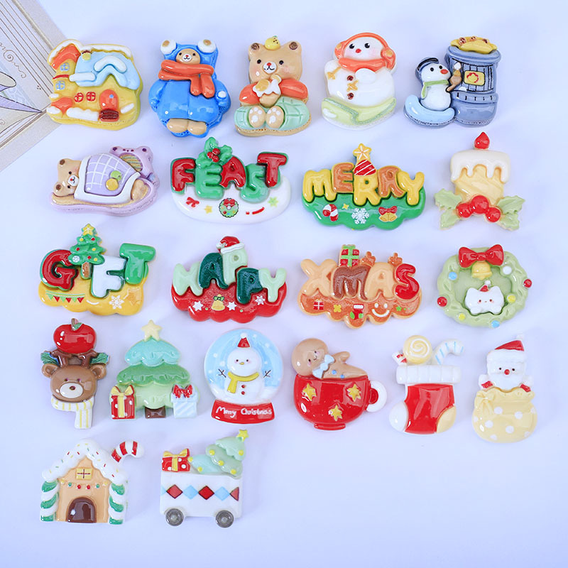 New Christmas Resin DIY Accessories Cream Glue Mobile Phone Case Hole Shoe Hairpin Jewelry High-End Material